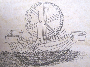 Paddlewheel ship sketch
